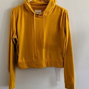 Mustard yellow crop hoodie